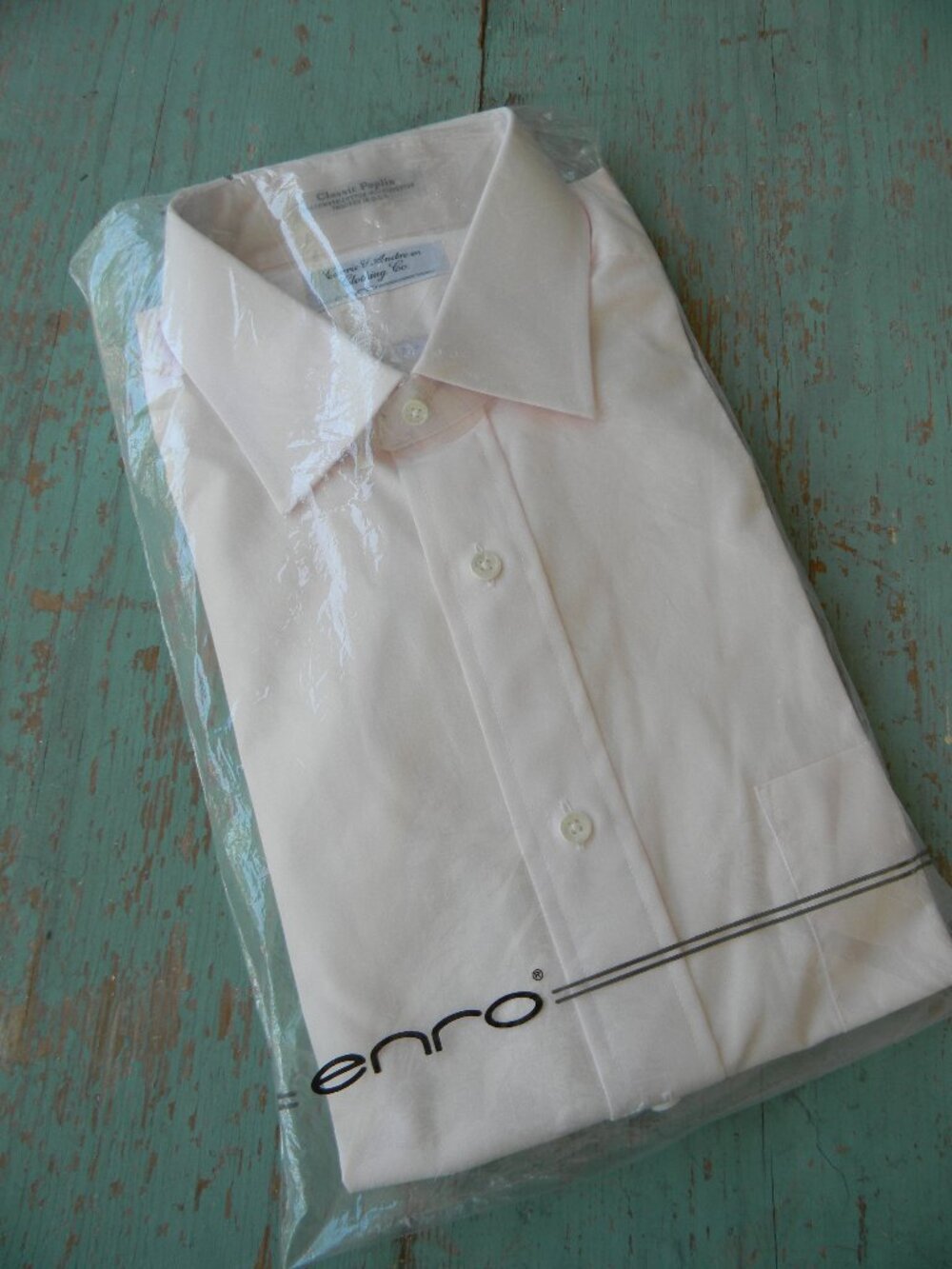 NEW Enro CLASSIC Poplin Long Sleeve Dress Shirt PINK Mens 15.5 34 USA